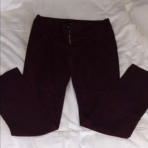 burgundy skinny khakis
